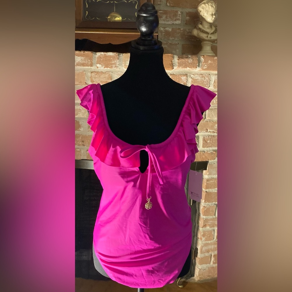 Jessica Simpson Vivid Pink One Piece Swimsuit
